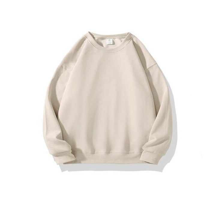 Round-neck Apricot-colored Loose-fit Sweatshirt