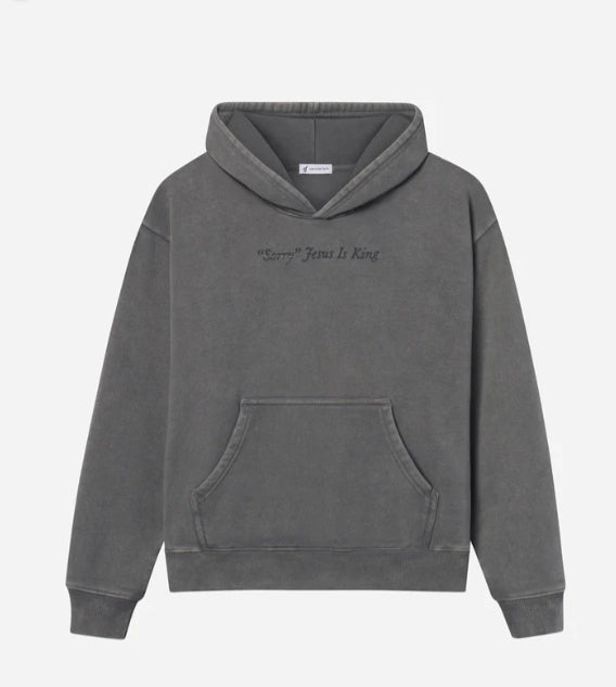 Distressed Washed Hoodie With A Dropped-shoulder, Relaxed Fit