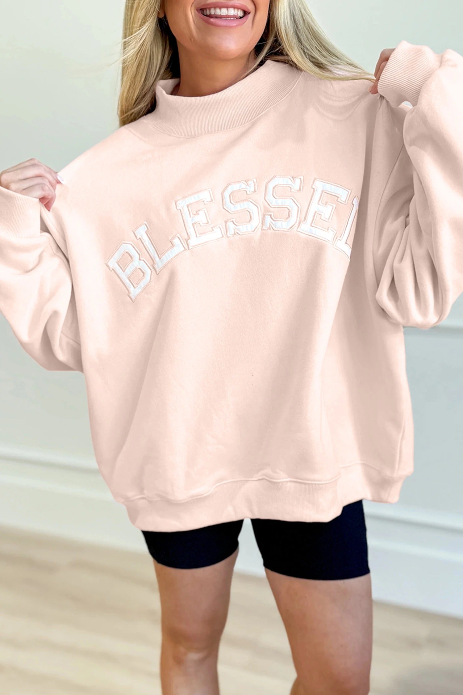 Womens Casual Loose-fit Printed Crew-neck Long-sleeve Hoodie