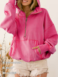 Zip-up Hoodie Sports Hoodie Solid-color Pullover Top