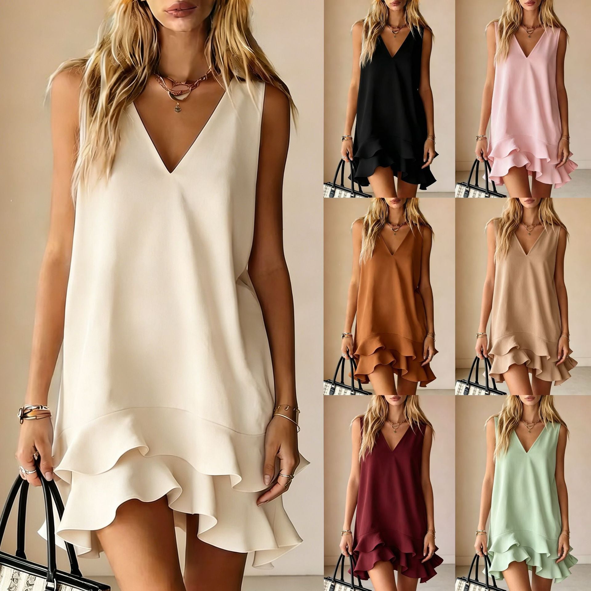 Chic V-Neck Mini Dress