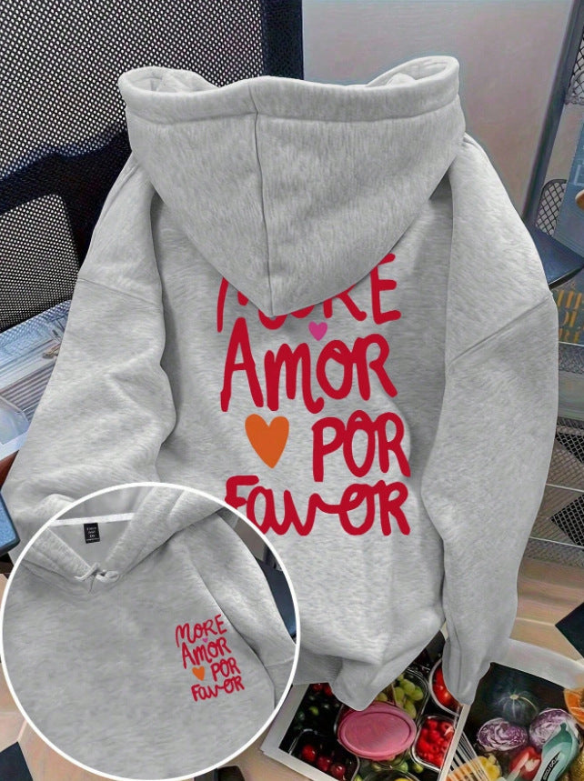 Womens Cartoon Print Loose Personalized Hoodie