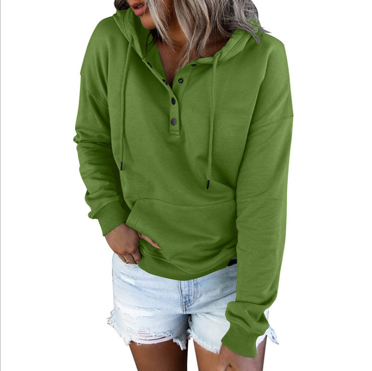 Loose-fitting Casual Long-sleeve Hoodie With A Drawstring And Pockets