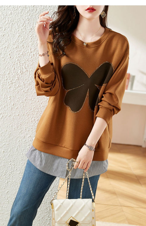 Fake Two Chinese Cotton Sweater Girls